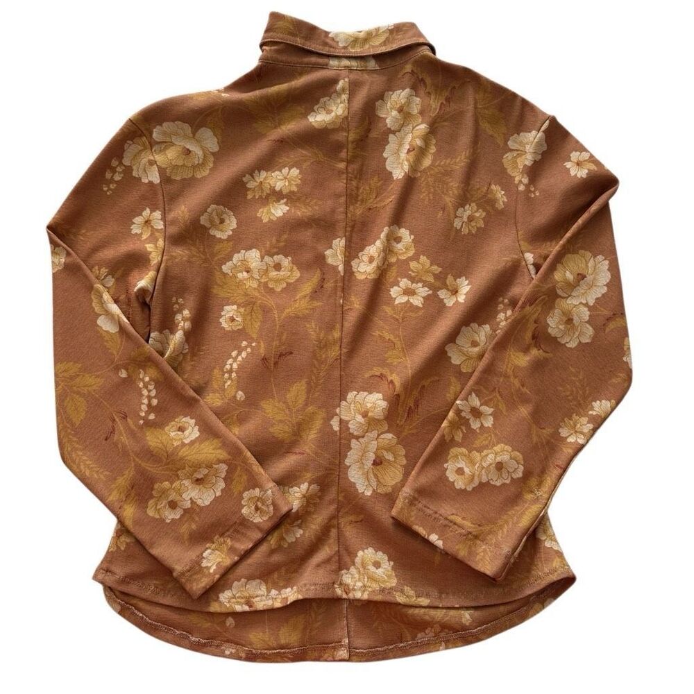 Nanushka Floral Button-Up Blouse in Mustard and Cream - Picture 5 of 8